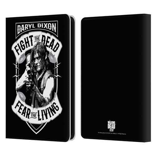 AMC The Walking Dead Daryl Dixon Biker Art RPG Black White Leather Book Wallet Case Cover For Amazon Kindle 11th Gen 6in 2022