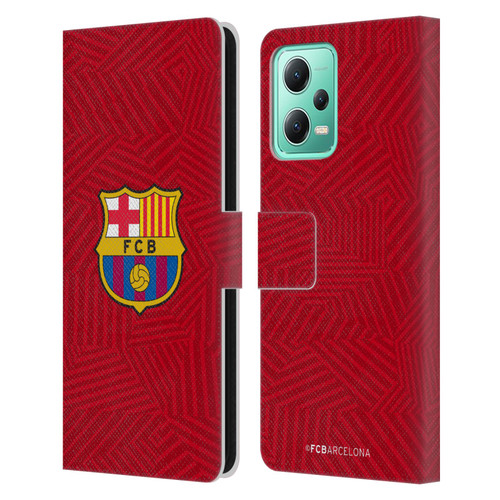 FC Barcelona Crest Red Leather Book Wallet Case Cover For Xiaomi Redmi Note 12 5G