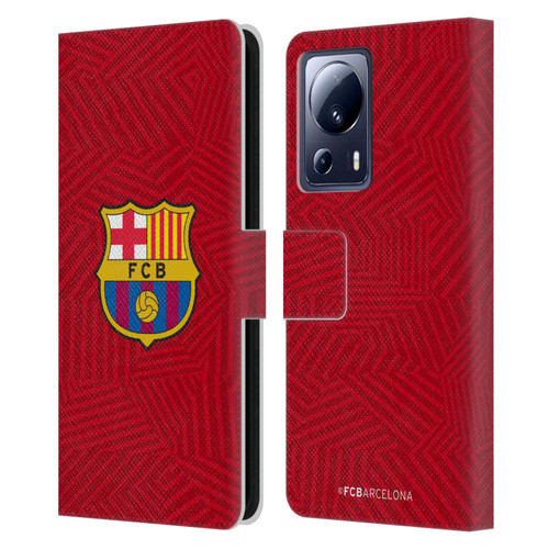 FC Barcelona Crest Red Leather Book Wallet Case Cover For Xiaomi 13 Lite 5G