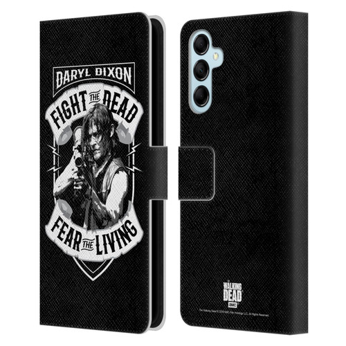 AMC The Walking Dead Daryl Dixon Biker Art RPG Black White Leather Book Wallet Case Cover For Samsung Galaxy M14 5G