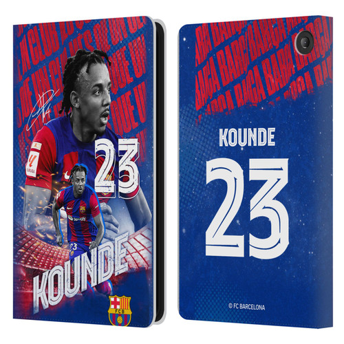 FC Barcelona 2023/24 First Team Jules Koundé Leather Book Wallet Case Cover For Amazon Fire 7 2022