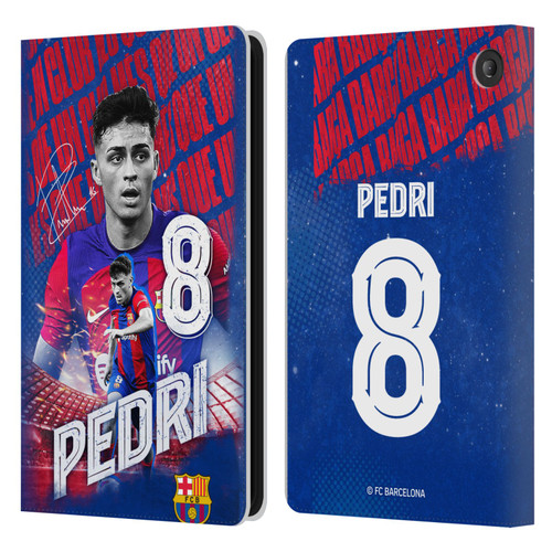 FC Barcelona 2023/24 First Team Pedri Leather Book Wallet Case Cover For Amazon Fire 7 2022