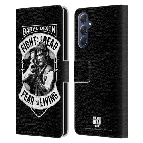 AMC The Walking Dead Daryl Dixon Biker Art RPG Black White Leather Book Wallet Case Cover For Samsung Galaxy M54 5G