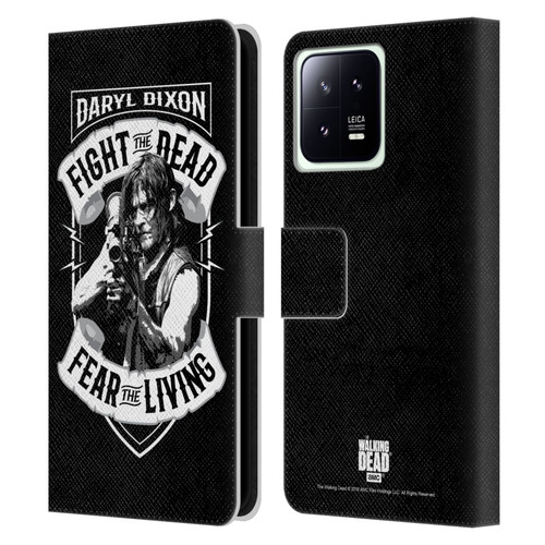 AMC The Walking Dead Daryl Dixon Biker Art RPG Black White Leather Book Wallet Case Cover For Xiaomi 13 5G