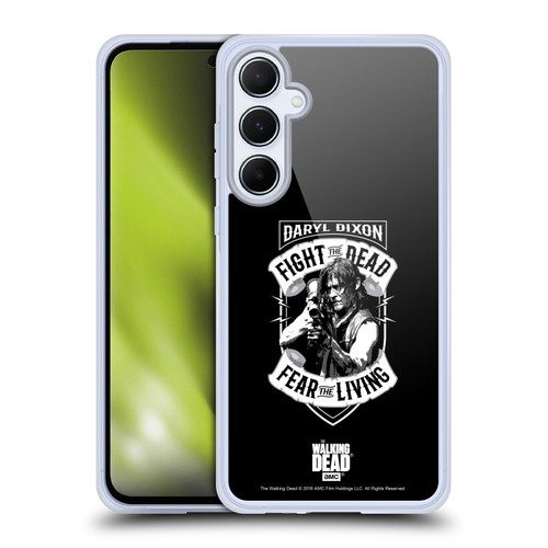 AMC The Walking Dead Daryl Dixon Biker Art RPG Black White Soft Gel Case for Samsung Galaxy A55 5G