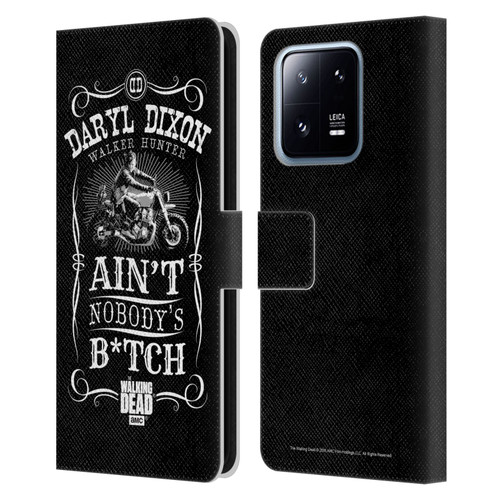 AMC The Walking Dead Daryl Dixon Biker Art Motorcycle Black White Leather Book Wallet Case Cover For Xiaomi 13 Pro 5G