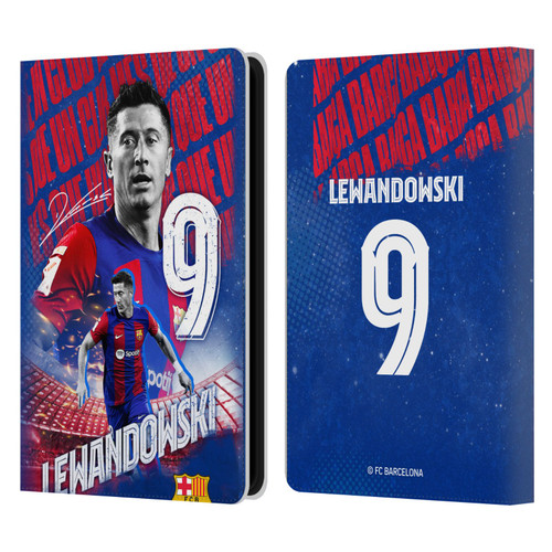 FC Barcelona 2023/24 First Team Robert Lewandowski Leather Book Wallet Case Cover For Amazon Kindle Paperwhite 5 (2021)