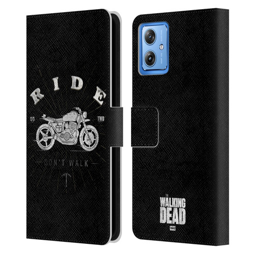 AMC The Walking Dead Daryl Dixon Iconic Ride Don't Walk Leather Book Wallet Case Cover For Motorola Moto G54 5G