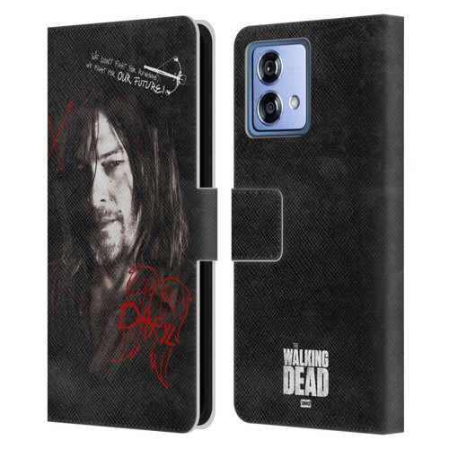 AMC The Walking Dead Daryl Dixon Iconic Grafitti Leather Book Wallet Case Cover For Motorola Moto G84 5G