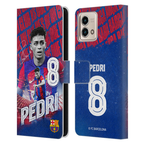 FC Barcelona 2023/24 First Team Pedri Leather Book Wallet Case Cover For Motorola Moto G Stylus 5G 2023