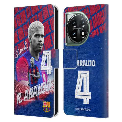 FC Barcelona 2023/24 First Team Ronald Araújo Leather Book Wallet Case Cover For OnePlus 11 5G