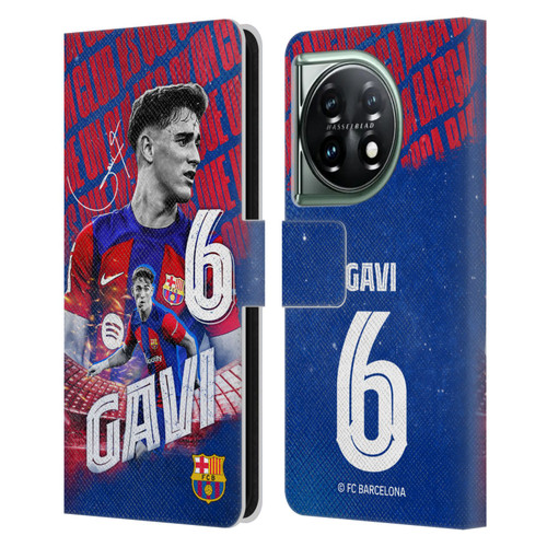 FC Barcelona 2023/24 First Team Gavi Leather Book Wallet Case Cover For OnePlus 11 5G