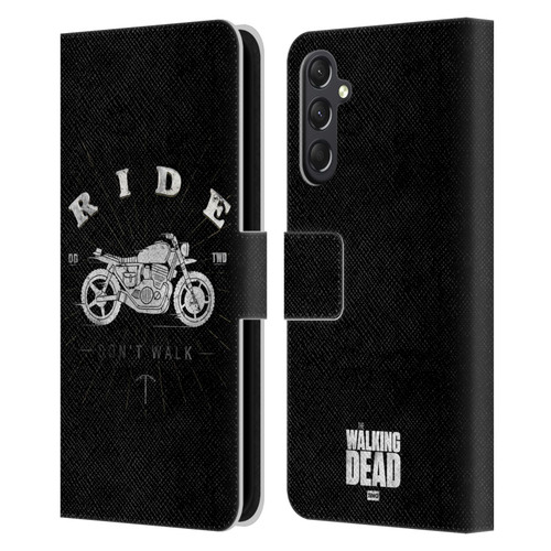 AMC The Walking Dead Daryl Dixon Iconic Ride Don't Walk Leather Book Wallet Case Cover For Samsung Galaxy A24 4G / M34 5G