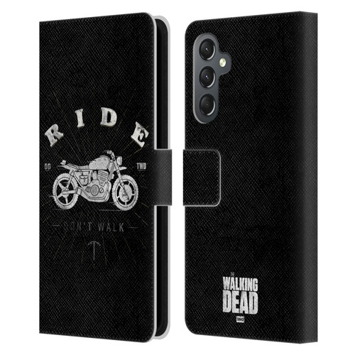 AMC The Walking Dead Daryl Dixon Iconic Ride Don't Walk Leather Book Wallet Case Cover For Samsung Galaxy A25 5G