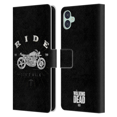 AMC The Walking Dead Daryl Dixon Iconic Ride Don't Walk Leather Book Wallet Case Cover For Samsung Galaxy M04 5G / A04e