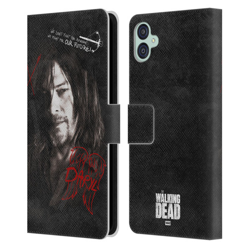 AMC The Walking Dead Daryl Dixon Iconic Grafitti Leather Book Wallet Case Cover For Samsung Galaxy M04 5G / A04e