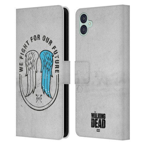 AMC The Walking Dead Daryl Dixon Iconic Wings Leather Book Wallet Case Cover For Samsung Galaxy M04 5G / A04e