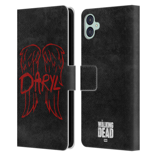 AMC The Walking Dead Daryl Dixon Iconic Wings Logo Leather Book Wallet Case Cover For Samsung Galaxy M04 5G / A04e
