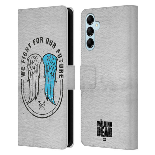 AMC The Walking Dead Daryl Dixon Iconic Wings Leather Book Wallet Case Cover For Samsung Galaxy M14 5G