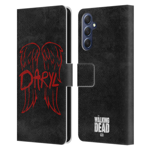 AMC The Walking Dead Daryl Dixon Iconic Wings Logo Leather Book Wallet Case Cover For Samsung Galaxy M54 5G