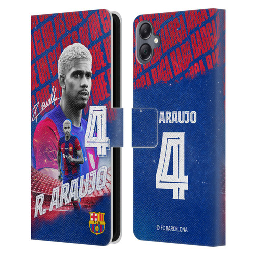 FC Barcelona 2023/24 First Team Ronald Araújo Leather Book Wallet Case Cover For Samsung Galaxy A05