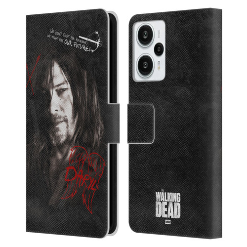 AMC The Walking Dead Daryl Dixon Iconic Grafitti Leather Book Wallet Case Cover For Xiaomi Redmi Note 12T