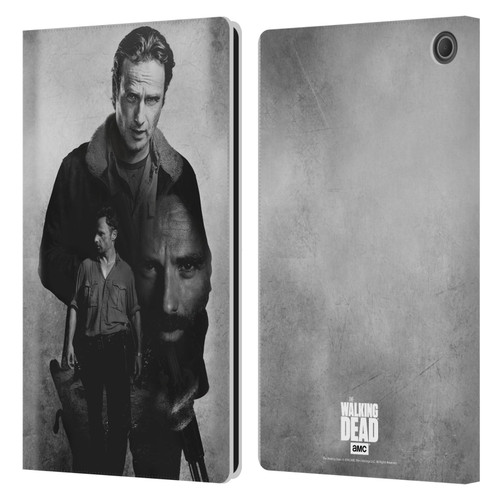 AMC The Walking Dead Double Exposure Rick Leather Book Wallet Case Cover For Amazon Fire Max 11 2023