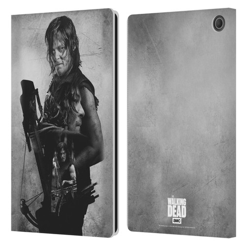 AMC The Walking Dead Double Exposure Daryl Leather Book Wallet Case Cover For Amazon Fire Max 11 2023