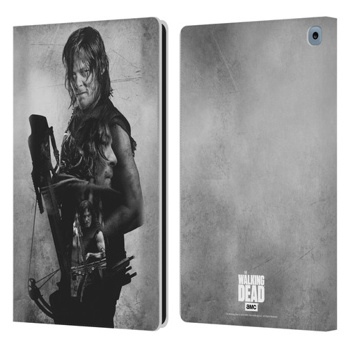 AMC The Walking Dead Double Exposure Daryl Leather Book Wallet Case Cover For Amazon Fire HD 10 / Plus 2021