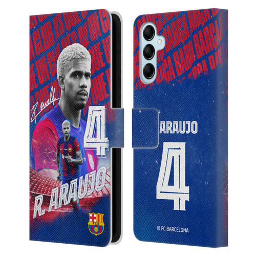 FC Barcelona 2023/24 First Team Ronald Araújo Leather Book Wallet Case Cover For Samsung Galaxy M14 5G