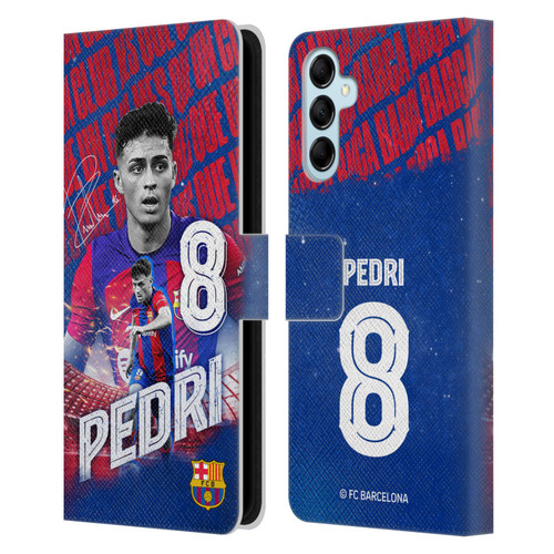 FC Barcelona 2023/24 First Team Pedri Leather Book Wallet Case Cover For Samsung Galaxy M14 5G