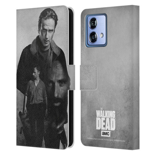 AMC The Walking Dead Double Exposure Rick Leather Book Wallet Case Cover For Motorola Moto G84 5G