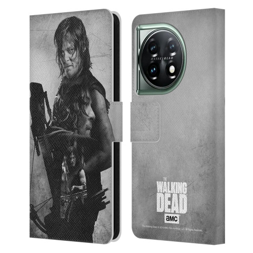 AMC The Walking Dead Double Exposure Daryl Leather Book Wallet Case Cover For OnePlus 11 5G