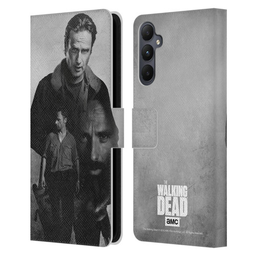 AMC The Walking Dead Double Exposure Rick Leather Book Wallet Case Cover For Samsung Galaxy A05s