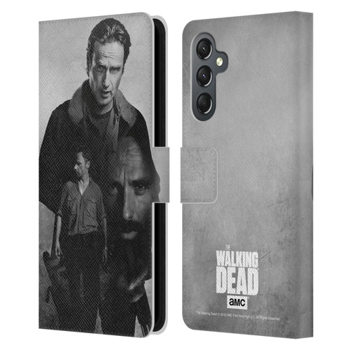 AMC The Walking Dead Double Exposure Rick Leather Book Wallet Case Cover For Samsung Galaxy A25 5G