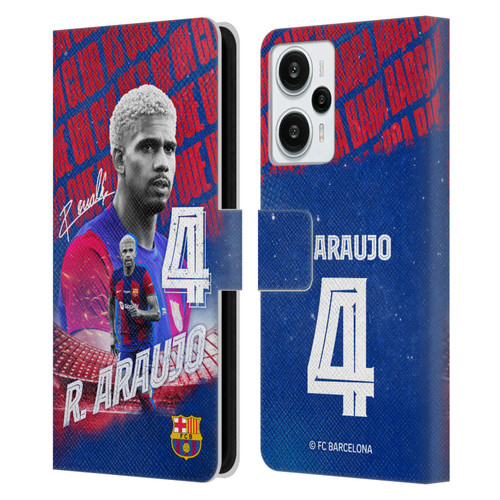 FC Barcelona 2023/24 First Team Ronald Araújo Leather Book Wallet Case Cover For Xiaomi Redmi Note 12T