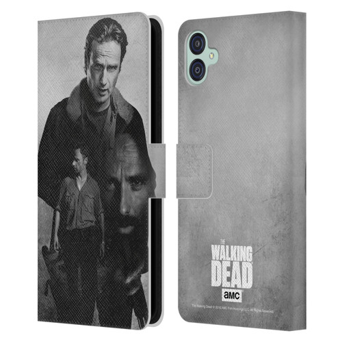 AMC The Walking Dead Double Exposure Rick Leather Book Wallet Case Cover For Samsung Galaxy M04 5G / A04e