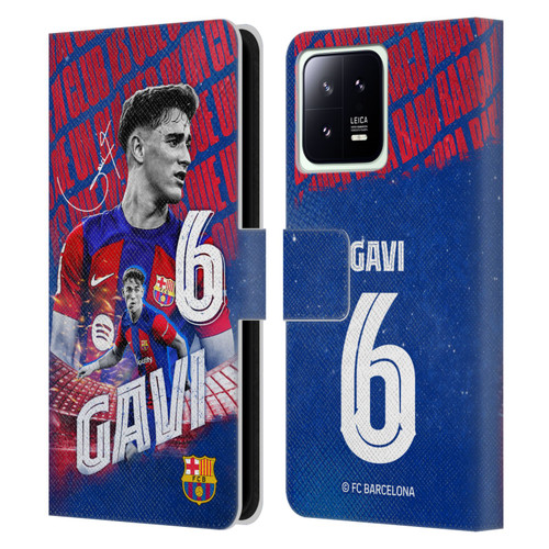 FC Barcelona 2023/24 First Team Gavi Leather Book Wallet Case Cover For Xiaomi 13 5G