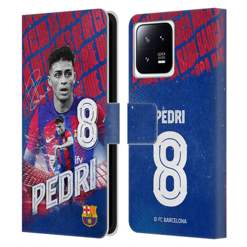 FC Barcelona 2023/24 First Team Pedri Leather Book Wallet Case Cover For Xiaomi 13 5G