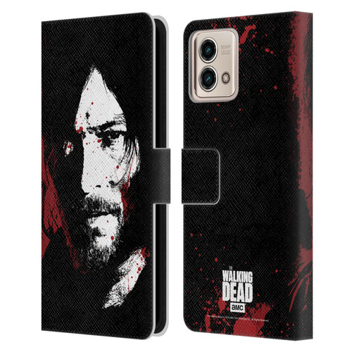 AMC The Walking Dead Gore Blood Bath Daryl Leather Book Wallet Case Cover For Motorola Moto G Stylus 5G 2023