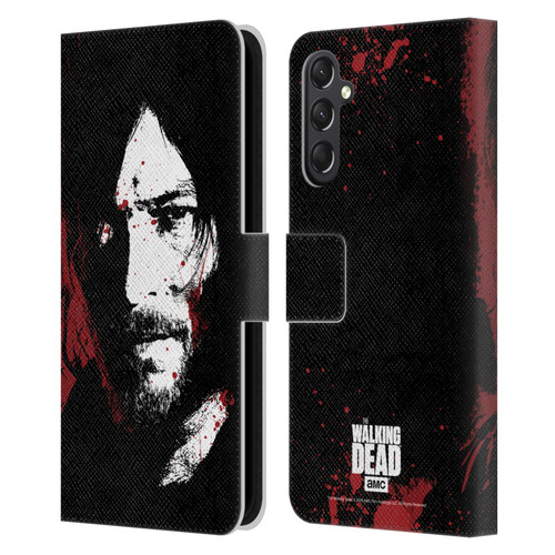 AMC The Walking Dead Gore Blood Bath Daryl Leather Book Wallet Case Cover For Samsung Galaxy A24 4G / M34 5G