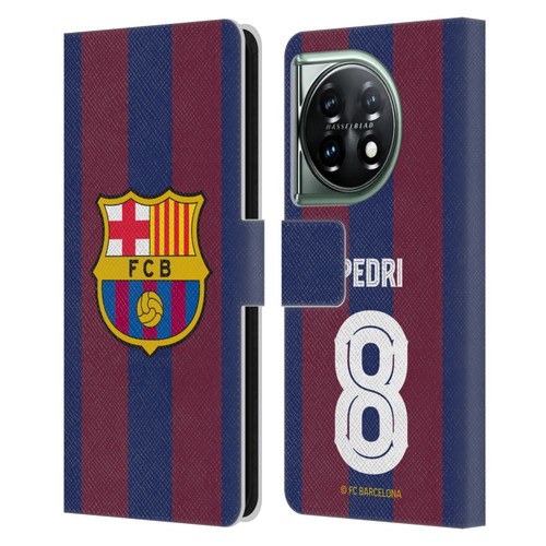FC Barcelona 2023/24 Players Home Kit Pedri Leather Book Wallet Case Cover For OnePlus 11 5G