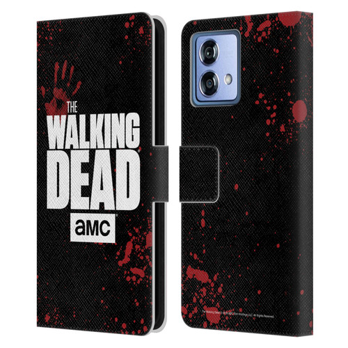 AMC The Walking Dead Logo Black Leather Book Wallet Case Cover For Motorola Moto G84 5G