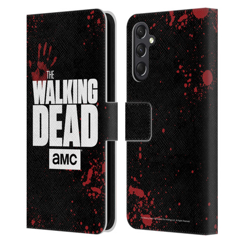 AMC The Walking Dead Logo Black Leather Book Wallet Case Cover For Samsung Galaxy A24 4G / M34 5G