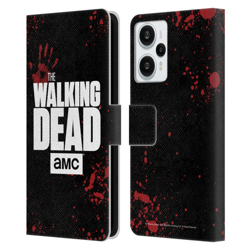 AMC The Walking Dead Logo Black Leather Book Wallet Case Cover For Xiaomi Redmi Note 12T