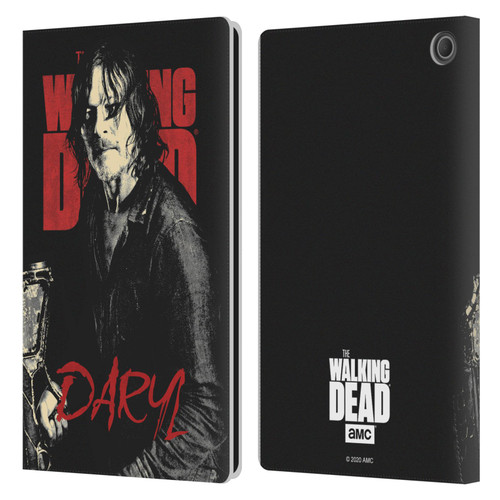 AMC The Walking Dead Season 10 Character Portraits Daryl Leather Book Wallet Case Cover For Amazon Fire Max 11 2023