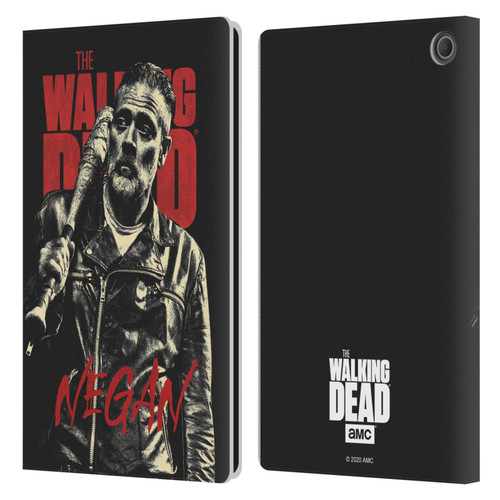 AMC The Walking Dead Season 10 Character Portraits Negan Leather Book Wallet Case Cover For Amazon Fire Max 11 2023