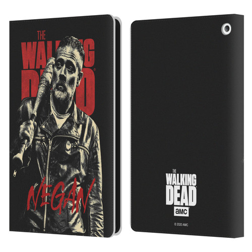 AMC The Walking Dead Season 10 Character Portraits Negan Leather Book Wallet Case Cover For Amazon Fire HD 8/Fire HD 8 Plus 2020