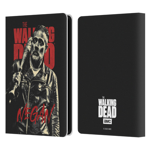 AMC The Walking Dead Season 10 Character Portraits Negan Leather Book Wallet Case Cover For Amazon Kindle Paperwhite 5 (2021)