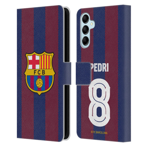 FC Barcelona 2023/24 Players Home Kit Pedri Leather Book Wallet Case Cover For Samsung Galaxy M14 5G